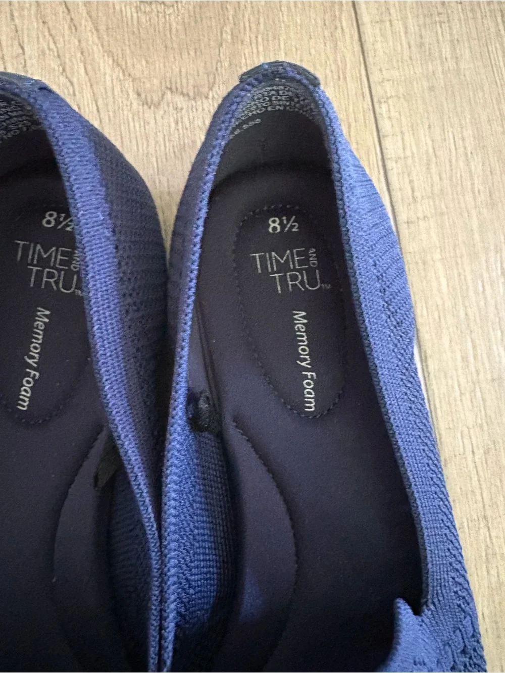 Time and Tru Navy Knit Slip-On Loafers for WOMEN SZ 8 1/2